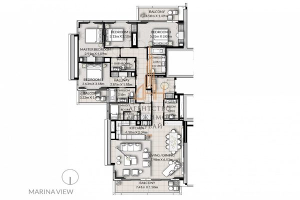 Апартаменты с 4 спальнями с рассрочкой в VIDA Residence Dubai Marina