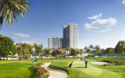 (RU) Апартаменты с гостиной и 1 спальней в GOLF SUITES | Дубай